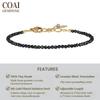 Pulseira Koai 3mm Turmalina Negra Pedra de Outubro para Mulheres