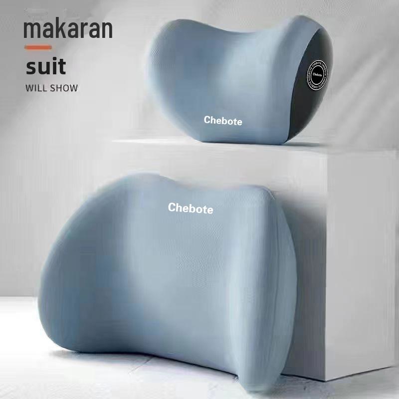 Memory Foam Lumbar Support Set for Car Headrest and Neck Support while Driving