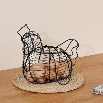 Iron Art Eggs Storage Basket Αυγοθήκη σε σχήμα κοτόπουλου Οικιακά λαχανικά Δοχείο φρούτων Organizer Rack Basket