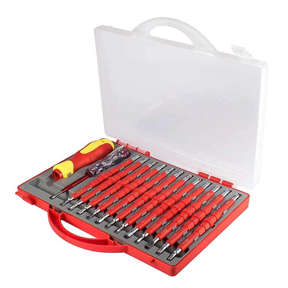 For Electrician Professional Tools Magnetic Screw driver Bits Insulation Hand Tools 26 in 1 Insulated Screwdriver Set