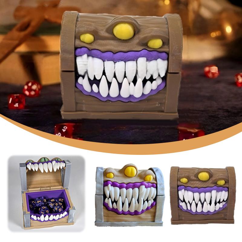 Dice Box Monster Horror Box 3D Printed Craft Decoration Jewelry Box Display Box Monster Treasure Desktop Storage Decoration