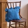 French Ruffle Edge Pillow Cover Solid Color Pillow Living Room Sofa Pillow Chair Back Waist Pillow Cover