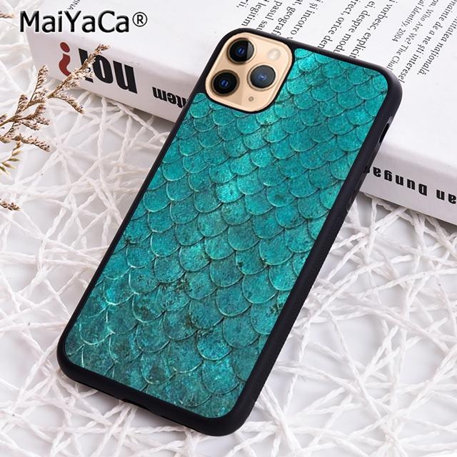 MaiYaCa Watercolor Faux Glitter Mermaid Scales Phone Case For iPhone 17 Air 16 16e 15 plus 11 12 13 14 pro max  coque