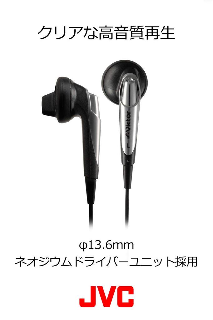 JVC TV Earphones with Volume Black HP-F207L-B Controller,