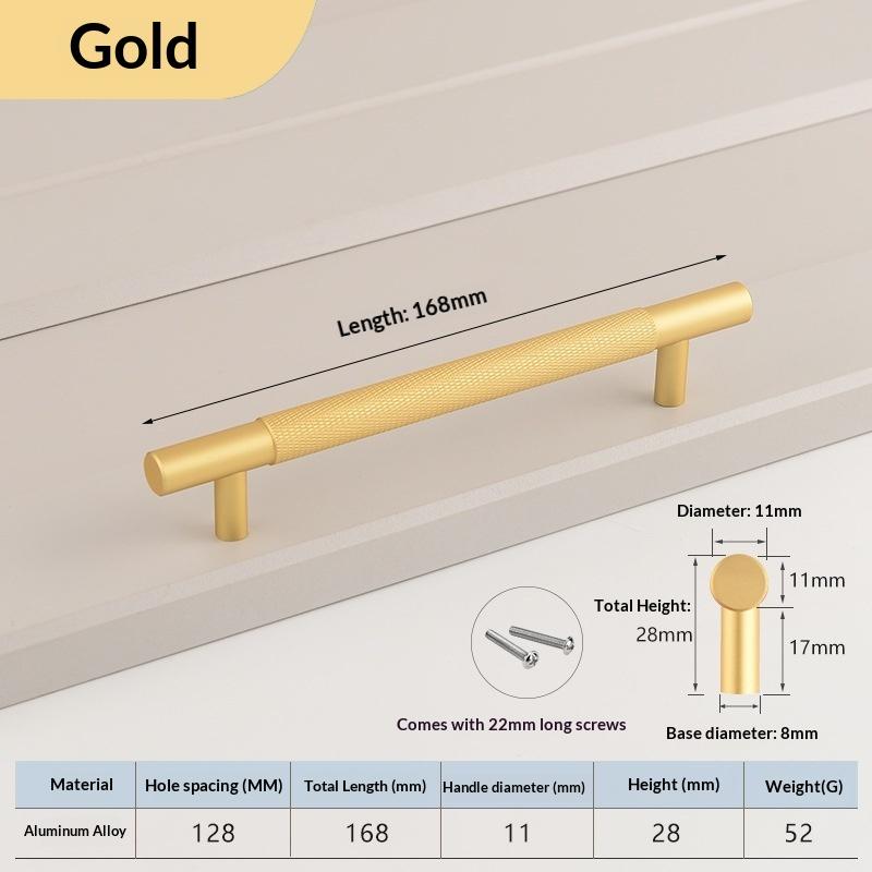 Nordic Wardrobe Handles–Gold Copper & Black Drawer Knobs Extended American-Style Aluminum Alloy Cabinet Pulls Furniture Hardware