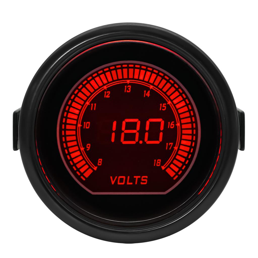 52mm Boost Gauge Tachometer Volt Water Oil Temp Oil Press Vacuum Air Fuel Ratio Exhaust Temp Digital Red Blue Dual Color Meter