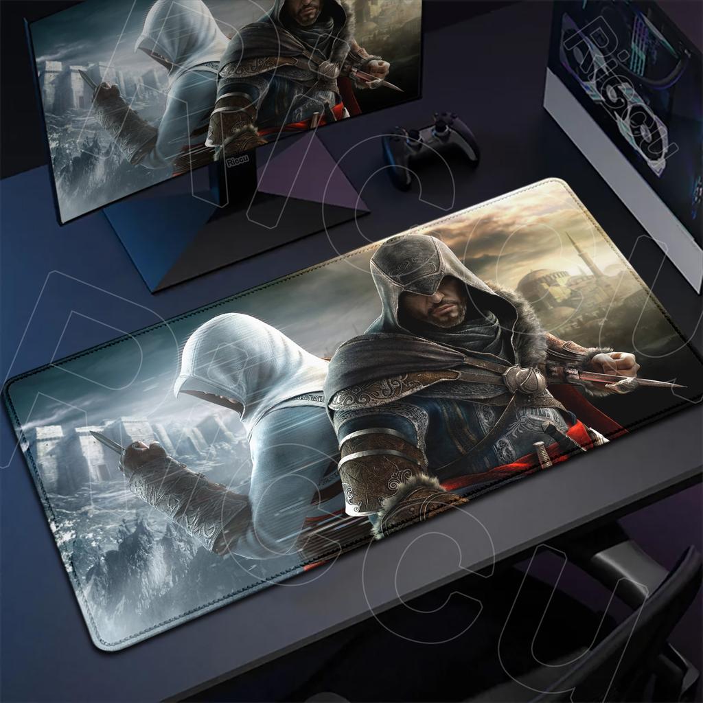 Großes Laptop Gaming Rutschfestes Erweitertes Mauspadd XXL A-Assassin S -Creed E-Sport Geschwindigkeits Tastatur Teppich Student Schreiben Weiches Polster