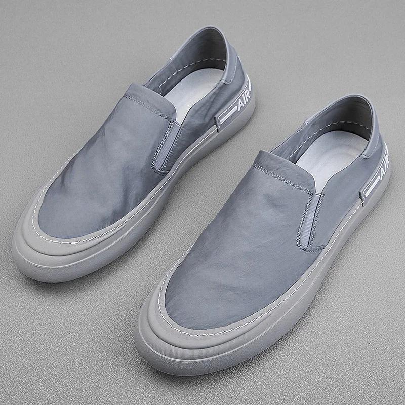 2025 Summer Men Sneakers Light Ice Silk Cloth Casual Shoes Men Breathable Walking Flat Shoes Man Loafers Zapatillas Hombre Male