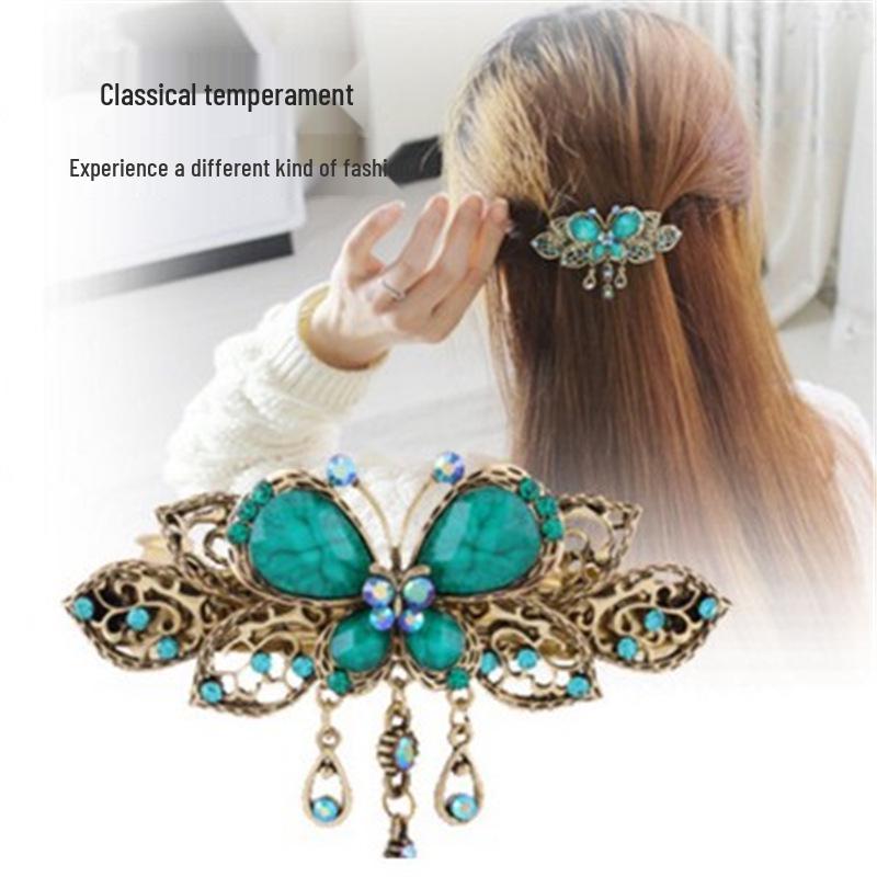 Épingle à cheveux vintage papillon à pampilles et pince en alliage accessoires pour cheveux