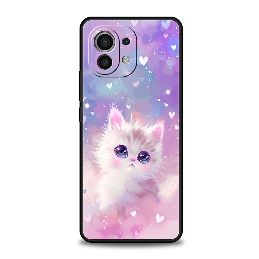 Colorful Cat Design Phone Case Cover for Xiaomi Mi 17 15 14 13 12 11 Ultra 15T 14T 13T 12T 11T Pro Lite 5G Soft TPU Shell Fundas