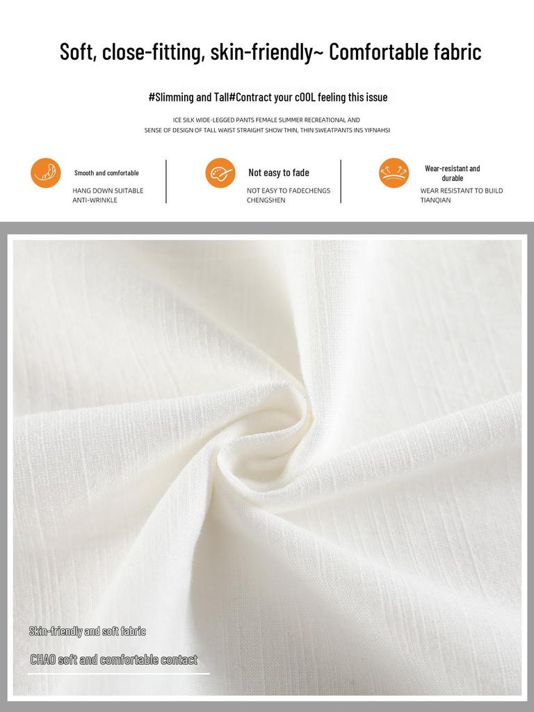 Korean Old Money Style Women's Wide-Leg Cotton Linen Pants, High-Waisted Straight Casual for Spring/Summer 2026.