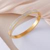 Bracciale in Acciaio Titanio con Strass Stile Europeo-Americano: Design di lusso di nicchia, Resistente al colore e durevole