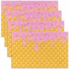 4PC Ice Cream Truck Placemat ,Sweet Doughnut Outdoor Indoor Place Mats,Stripe Washable Durable Table Mats 30X45cm