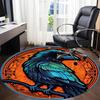 1pc Raven Symbol Office Round Area Rug, Indoor Mat Suitable ForOffice, Under Office Chairs Bedroom Living Room Home Decor, Room Deco u71