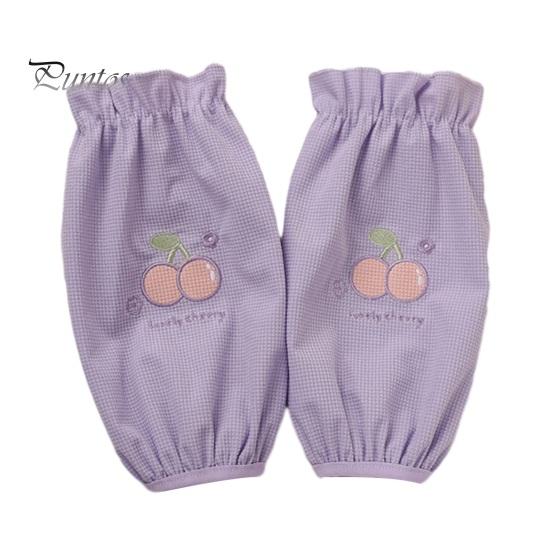 Breathable Waffle Knit Sleeves Winter Stain Resistant Sleeves, Cute Cherry Embroidery Print, Fabric Anti-dirty Arm Housework Clothing Guards