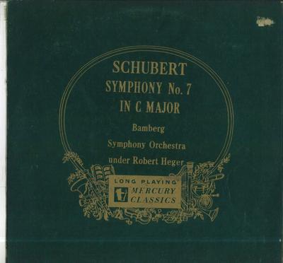 LP-Schallplatte ROBERT HEGER BAMBERGER SYMPHONIKER Schubert Symphonie Nr. 7 In C-Dur MG10075 MERCURY US Klassik Gebraucht
