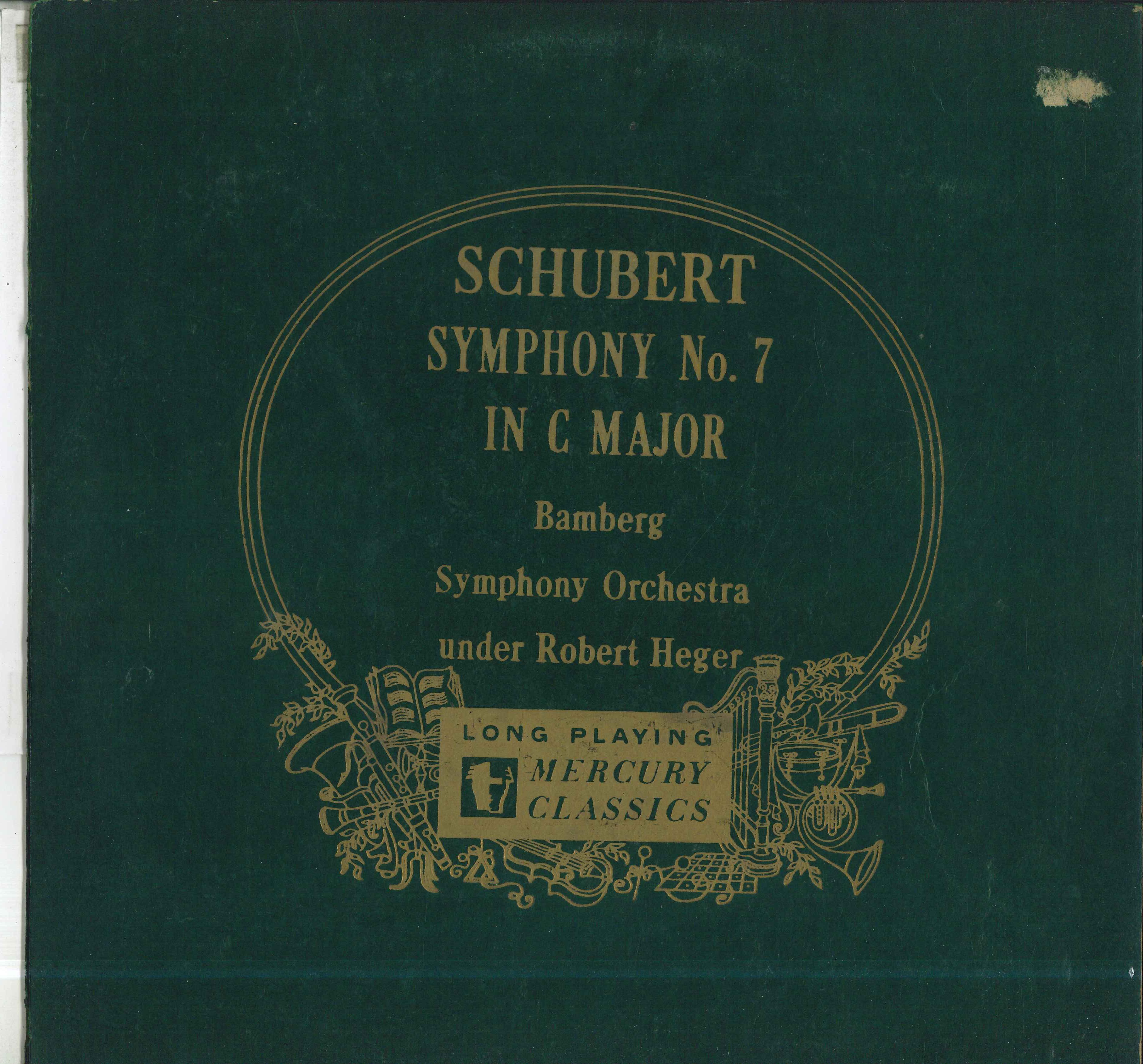 Виниловая пластинка ROBERT HEGER BAMBERG SYMPHONY ORCH  Шуберт Симфония №7 До мажор MG10075 MERCURY США Классика Б/у