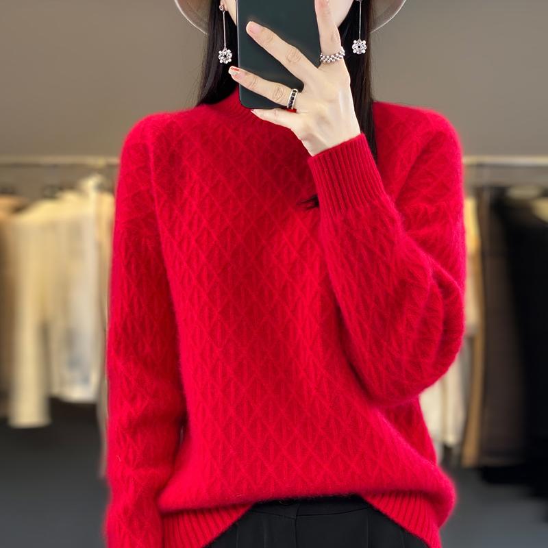 Pulover de cașmir pentru femei cașmir Qinghe 30% cașmir 70% lână cald și la modă versatil toamnă și iarnă