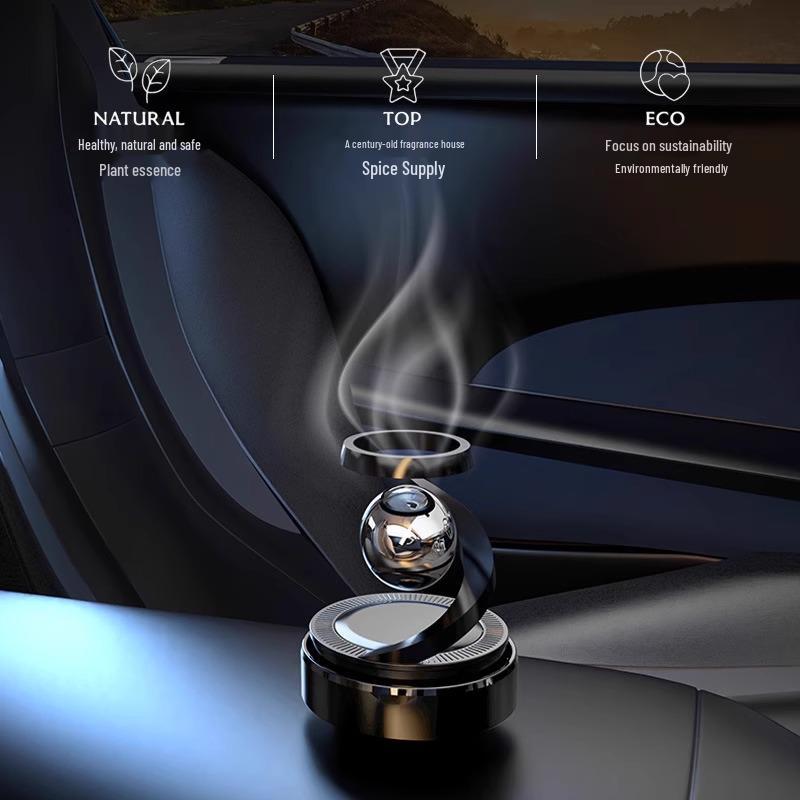 Rotating Solar Car Air Freshener & Deodorizer Ornament - Compatible with Various Models