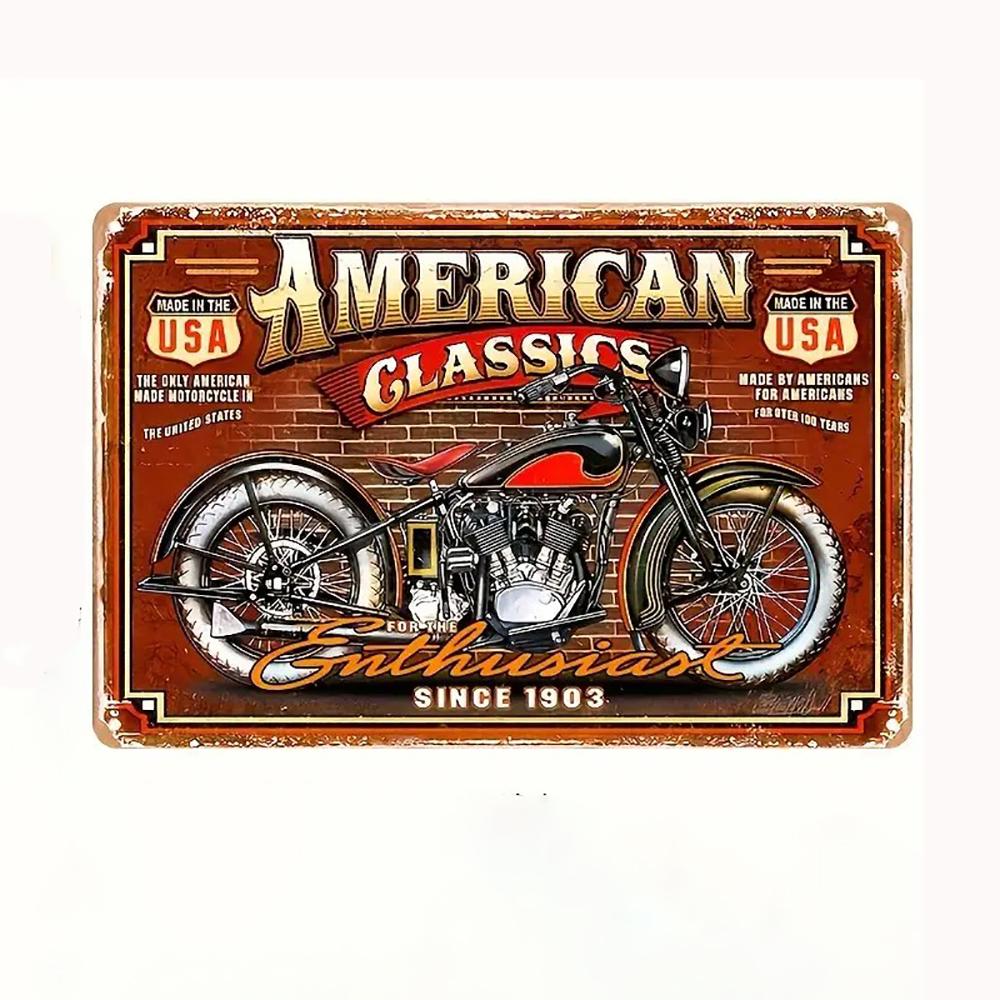 

High Definition Tin Sign Vintage Route 66 Retro Metal Wall Art Decor Set for Man Cave Garage Bar Pub Auto Enthusiast Room 20x30cm（7.8x11.8inch）