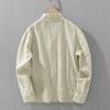 Vintage Cotton-Linen Casual Jacket for Men, Spring and Autumn, Loose Fit, Chinese Style, Solid Color, Breathable Ramie Stand Collar Coat