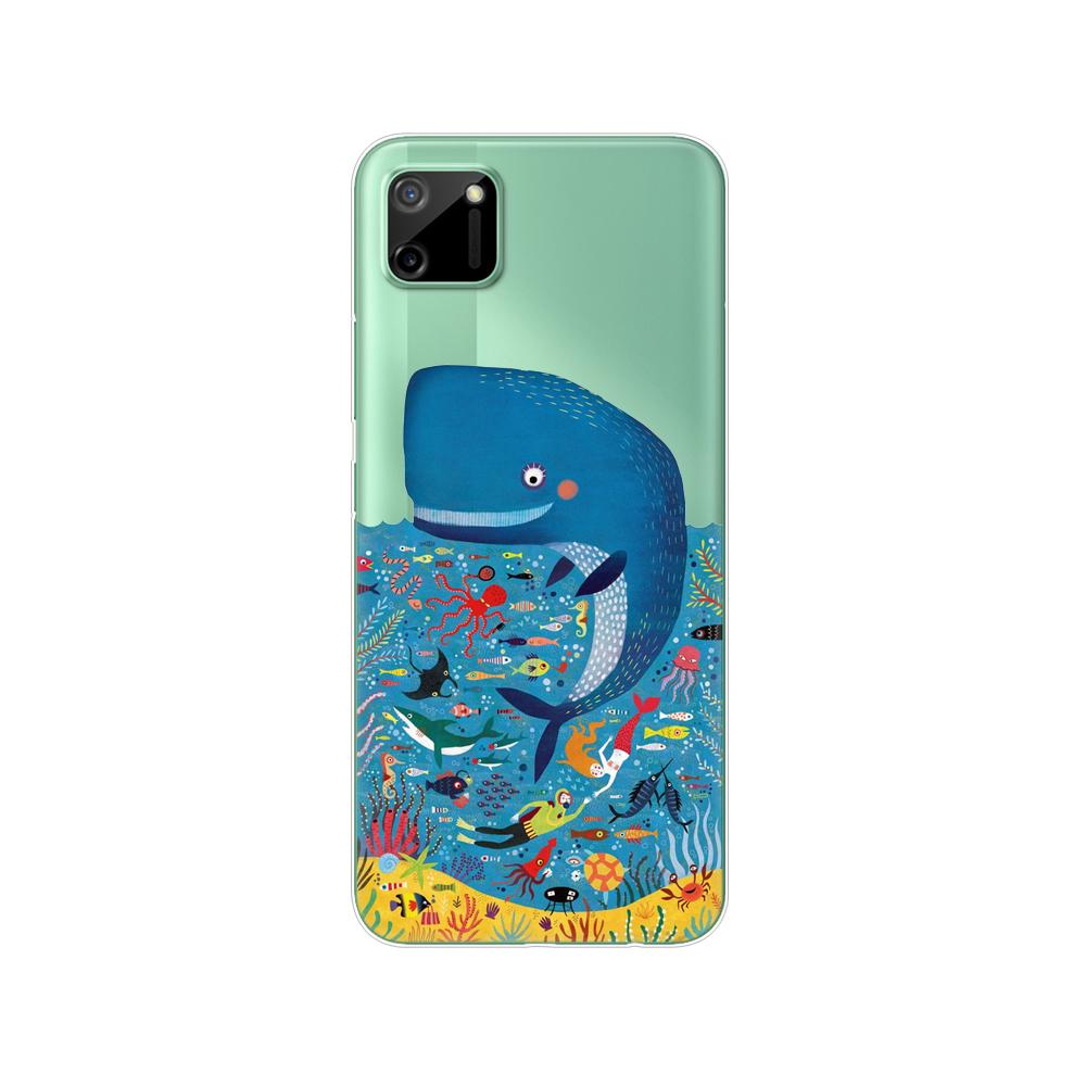 För Realme C11 2021 2020 Fodral TPU Silicon Back Cover Telefonfodral För OPPO RealmeC11 C 11 Soft Fodral RMX3231 RMX2185 stötfångare 6,5 tum