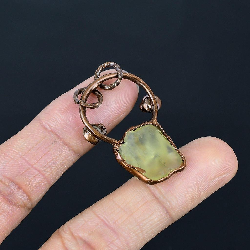 Citrine Jewelry, Copper Electroformed Pendant Handmade Gemstone Jewelry, Gifts For Wife Brand New Pendant