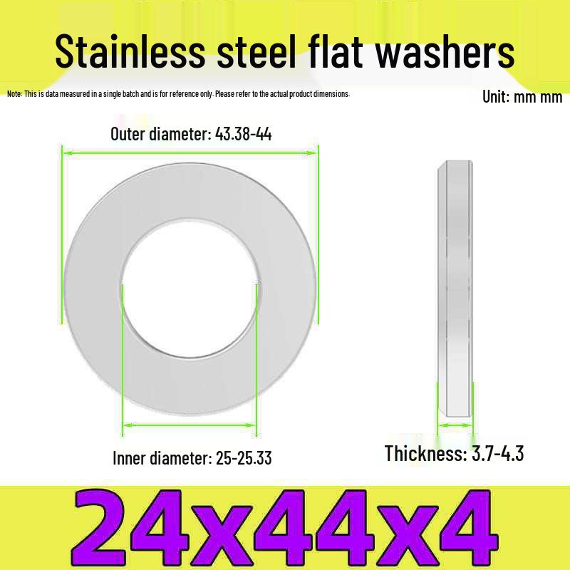 Stainless Steel Flat Washer Gasket, No Burrs, GB97 Standard (201/316/304)