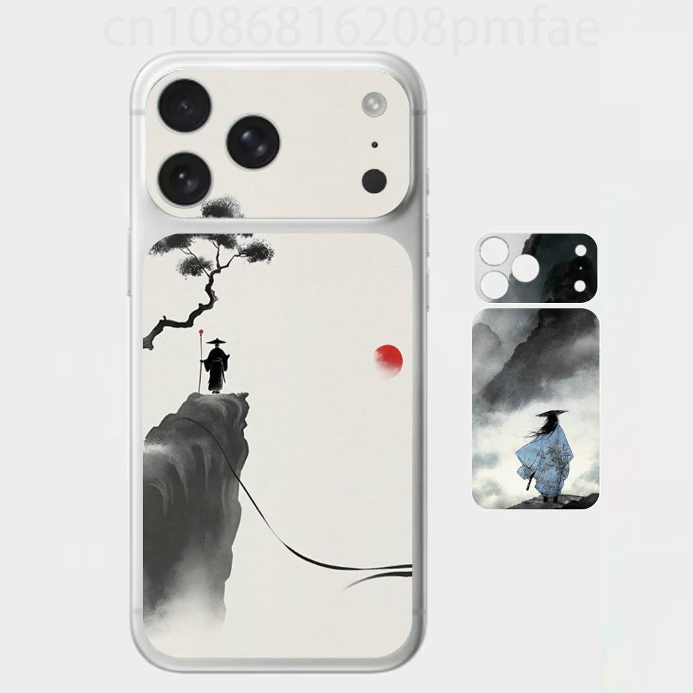 

Ink Wash Landscape 3D Full Body Skin Decal for iPhone 17/Pro Max/Air, Color Rear Protective Sticker iPhone17pro