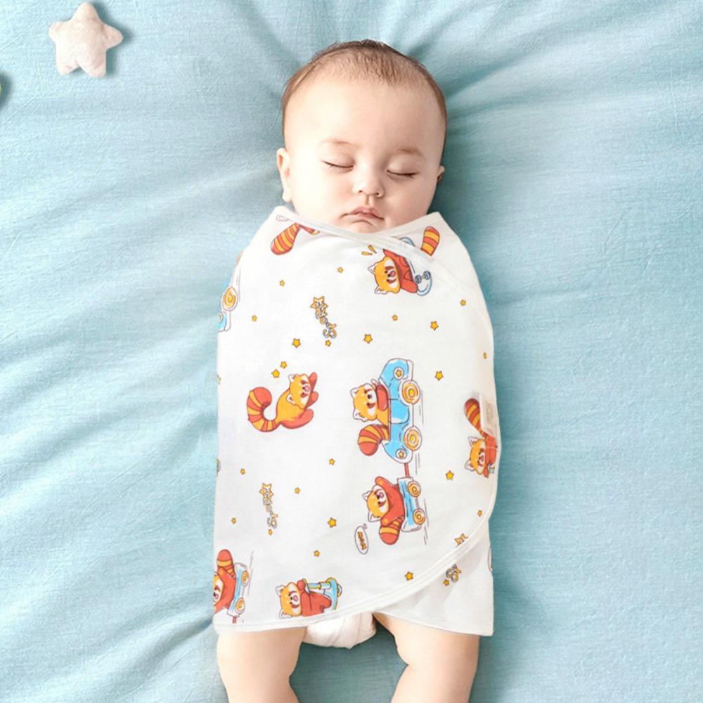 Bawełniany kocyk do otulania dla niemowląt zapobiegający odruchowi Moro, otulacz dla noworodka, miękki śpiworek dla niemowlaka