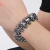 Cool Death's Head Bracelet for Men Vintage Black Old Silver Color Solid Stainless Steel Men's Bracelets Skull Chain Jewelry Male