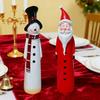 Christmas Santa Claus Figurine Hand-painted Cartoon Snowman Resin Statue Sculpture Holiday Party Home Office Desktop Decoration