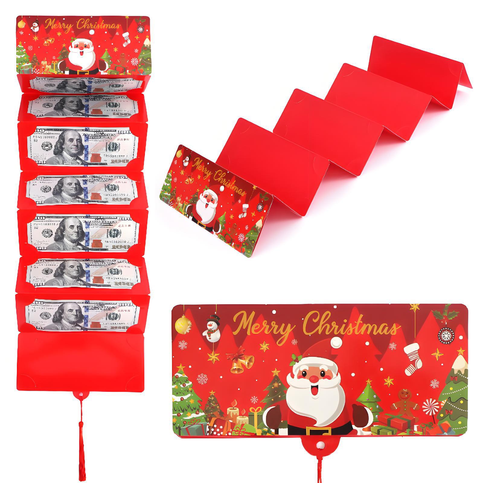 Christmas Surprise Card Holder with Money Clip Christmas Money Envelope Christmas Money Holder for Surprise Christmas Gifts