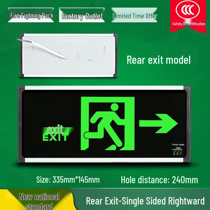LED Fire Emergency Exit Sign with Plug-In for Evacuation Routes