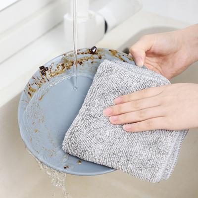5 Pcs Bamboo Fiber Rag Super Water Absorbent Thickened Lint Free Soft Tear-resistant Oil-proof Dish Washing Pads Kitchen Towels