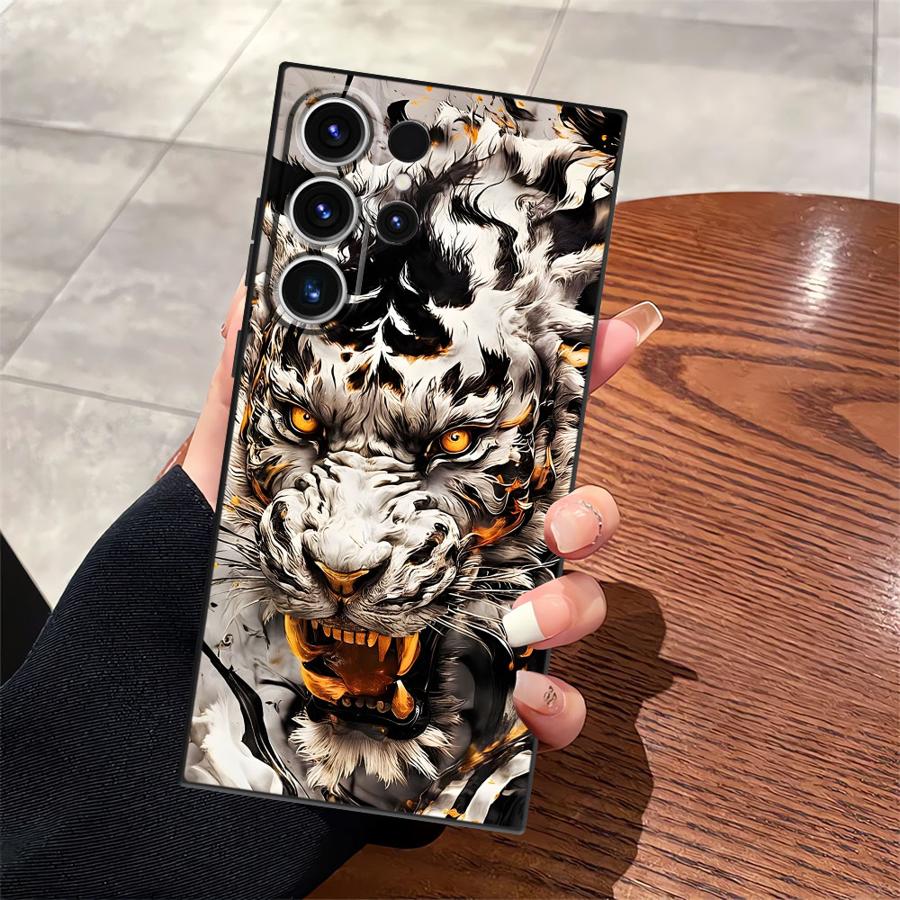 Cool Tiger Funda Phone Cover Case for Samsung Galaxy S26 S20 S21 FE S10 S9 Note 20 Ultra 8 9 10 S25 Ultra S24 Plus S23