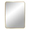 Mirror - Madrid - 50x70 Cm - White - Brass - Rectangular - Metal