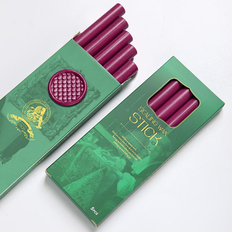 5PCS/Pack Boxed Wax Seal Sticks, Fire Paint Wax Stick Multi-color for You To Choose, Can Be Used with Glue Gun