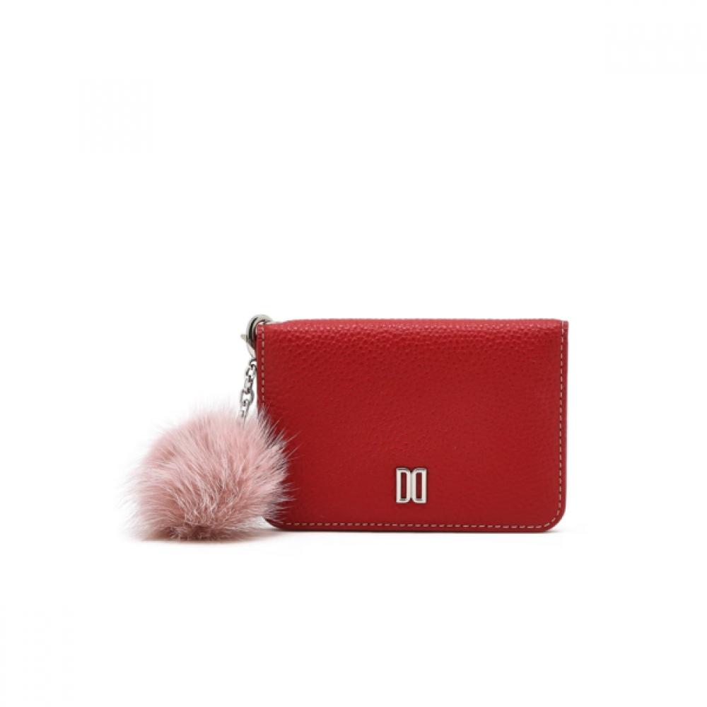Daks Zalea Jelly Pom Pom 2 Tier Slim Card Wallet Red Dcho6f901r2