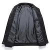 Herren Kunstleder Sterne Patches Denim Lederjacke Streetwear Streifen Schlank Oberbekleidung