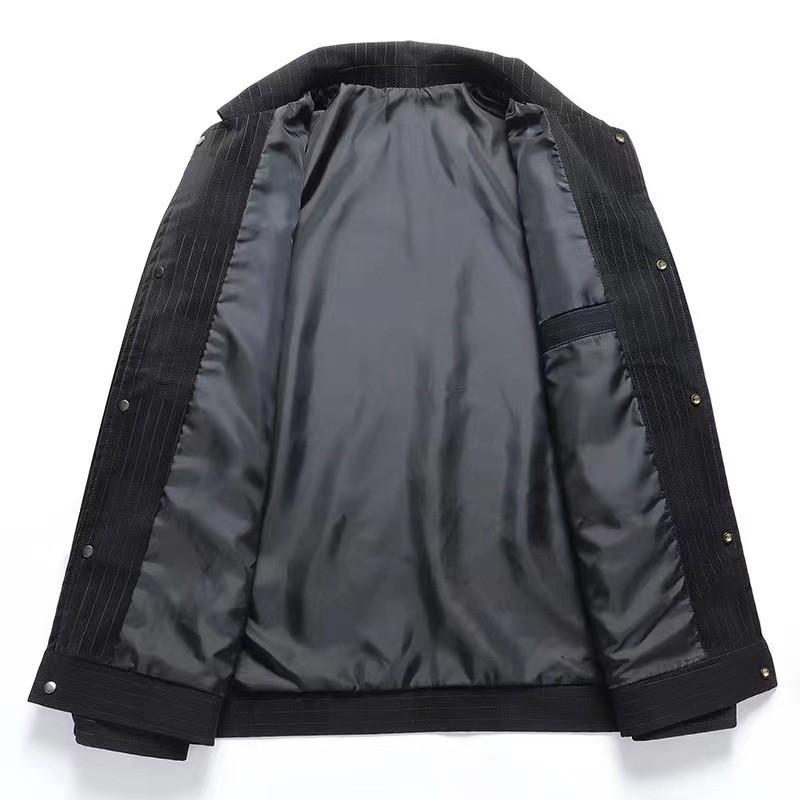 Herren Kunstleder Sterne Patches Denim Lederjacke Streetwear Streifen Schlank Oberbekleidung