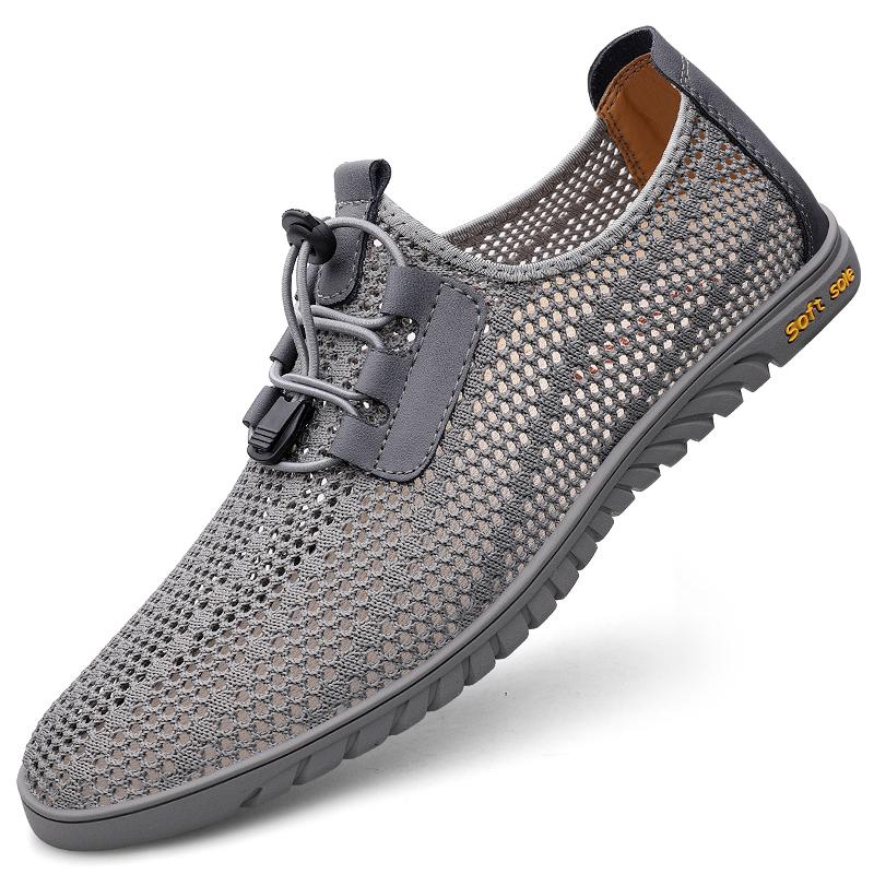 

Модні чоловічі кросівки для бігу, легке спортивне взуття, чоловічі великі розміри, класичні сітчасті дихаючі повсякденні тенісні туфлі, чоловічі модні мокасини 46 сірий колір