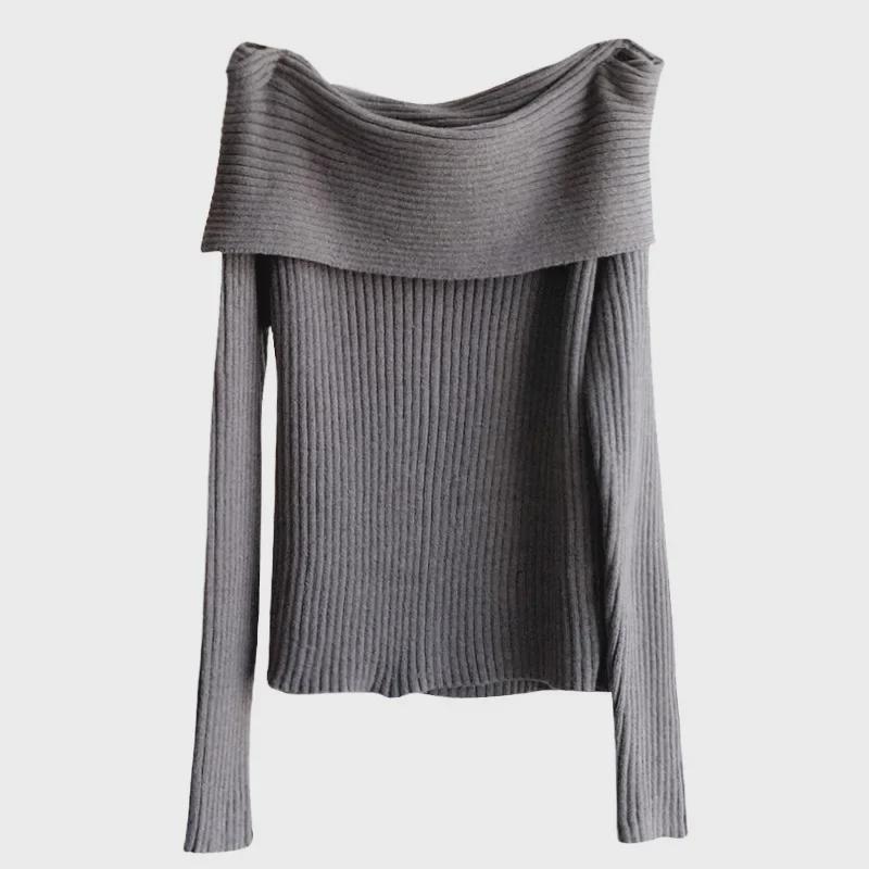 Elegantní bílý svetr s odhalenými rameny pro ženy - zeštíhlující pletený top