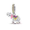 Kupfer Bunt & Funkelnd Elefant Anhänger Charm Passend Armband Schöne Schmuckaccessoires Geschenke