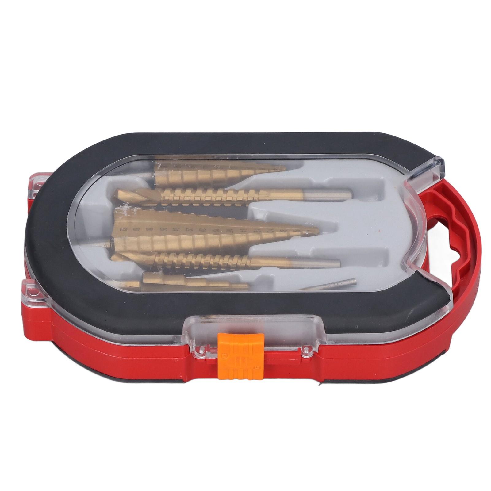 

Набор ступенчатых сверл с прямыми канавками, 6 шт./набор, круглый хвостовик, титановое покрытие, быстрорежущая сталь, пильное сверло для развертывания металла