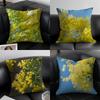 Beautiful Spring Acacia Pycnantha Pillow Case Anti-dustmite Pillowcase Invisible Zipper Silky Short Plush Sofa Cushion Cover