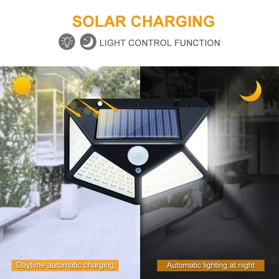 2PCS Solar Light 100 LED Motion Sensor Solar Light 3 Lighting Modes Suitable for Walls Courtyards Gardens Passages KTY