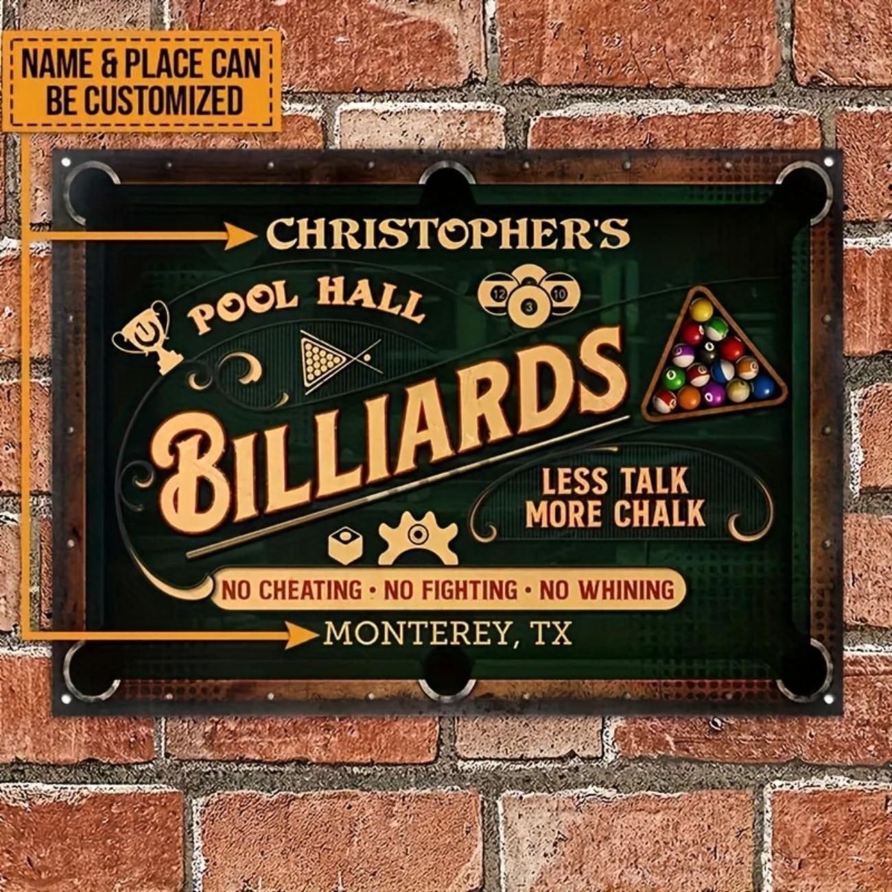 Personalized Custom Billiards Metal Sign Retro Home Bar Game Room Decor белый