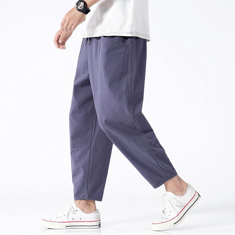 

Летние Повседневные Брюки Мужские Укороченные Брюки Брюки Мужские M серый