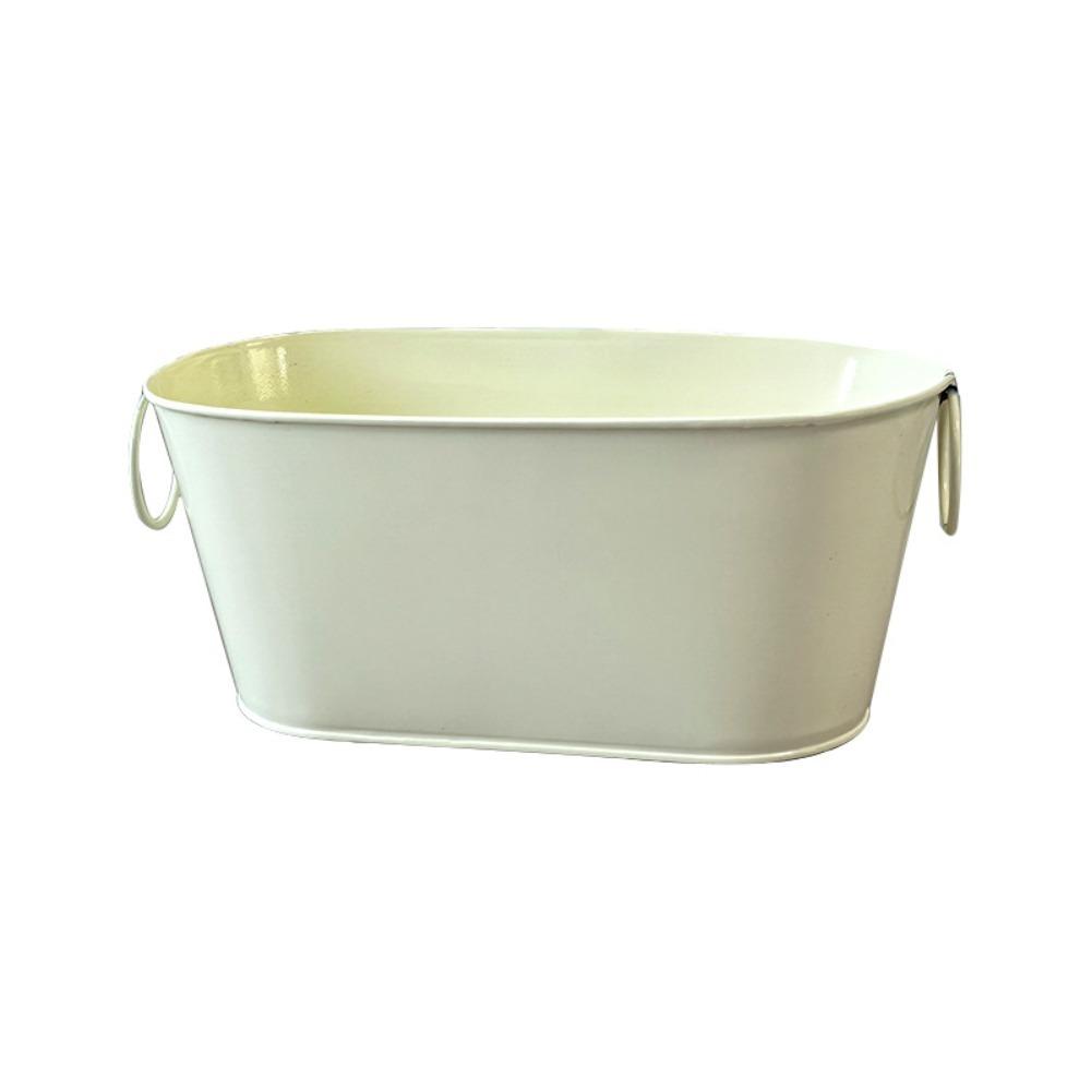 

Rustic Flower Container Vintage Metal Planter Practical Iron Flower Pot Windowsill бежевый